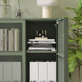 IVAR Cabinet with doors, grey-green mesh, 80x83 cm