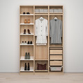 PAX / ÅHEIM Wardrobe combination, white stained oak effect/mirror glass, 150x38x236 cm