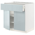 METOD / MAXIMERA Base cabinet with drawer/2 doors, white/Kallarp light grey-blue, 80x60 cm