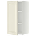 METOD Wall cabinet with shelves, white/Bodbyn off-white, 40x80 cm