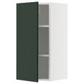 METOD Wall cabinet with shelves, white/Havstorp deep green, 40x80 cm