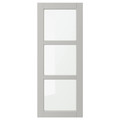 LERHYTTAN Glass door, light grey, 40x100 cm