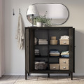 IDANÄS Cabinet with bi-folding doors, dark brown stained, 121x135 cm