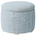 ÅTERLÖGA Pouffe, with storage/Kilanda light blue