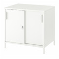 TROTTEN Cabinet with sliding doors, white, 80x75 cm