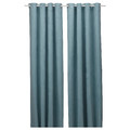 BIRTNA Block-out curtains, 1 pair, light grey-turquoise, 145x300 cm