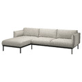 ÄPPLARYD 3-seat sofa with chaise longue, Lejde light grey