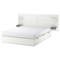 NORDLI Bed frame with storage and mattress, with headboard white/Åkrehamn firm, 160x200 cm