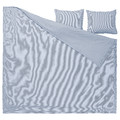 BERGPALM Duvet cover and 2 pillowcases, blue/striped, 200x200/50x60 cm