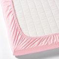 LEN Fitted sheet for cot, white, pink, 60x120 cm