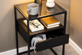 Bedside Table Nightstand Randolf, black