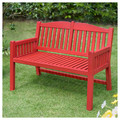 PÄRONHOLMEN Bench with backrest, outdoor, red