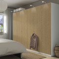 PAX / STORKLINTA Wardrobe combination, white/oak effect, 300x60x201 cm