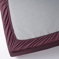 ULLVIDE Fitted sheet, deep red, 140x200 cm