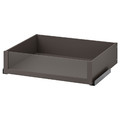 KOMPLEMENT Drawer with glass front, dark grey, 75x58 cm