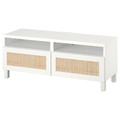 BESTÅ TV bench with drawers, white/Studsviken/Stubbarp white, 120x42x48 cm