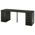 LAGKAPTEN / ALEX Desk, black-brown/black, 200x60 cm