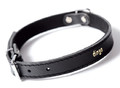 Dingo Dog Leather Collar 1.8x45cm, black