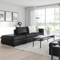VIMLE 3-seat sofa, with open end, Grann/Bomstad black