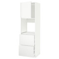 METOD / MAXIMERA Hi cab f ov w dr/2 frnts/2 hi drwrs, white/Voxtorp matt white, 60x60x200 cm