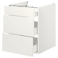 ENHET Base cb w 3 drawers, white, 60x60x75 cm