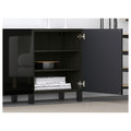 BESTÅ Storage combination with doors, black-brown, Selsviken high-gloss black, 180x40x74 cm