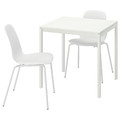 MELLTORP / LIDÅS Table and 2 chairs, white white/white white, 75x75 cm