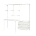 BOAXEL / LAGKAPTEN Wardrobe combination with table top, white, 207x62x201 cm