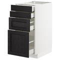 METOD / MAXIMERA Base cab 4 frnts/4 drawers, white/Lerhyttan black stained, 40x60 cm