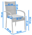 Large Outdoor Dining Furniture Set for 8 people MALAGA, grey