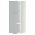 METOD Wall cabinet with shelves/2 doors, white/Veddinge grey, 40x100 cm