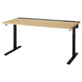 MITTZON Desk, oak veneer/black, 160x80 cm