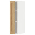 METOD Wall cabinet with shelves, white/Forsbacka oak, 20x80 cm