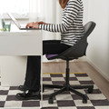 ELDBERGET / MALSKÄR Swivel chair + pad, dark grey black/lilac