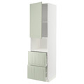 METOD / MAXIMERA Hi cab f micro w door/2 drawers, white/Stensund light green, 60x60x220 cm