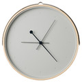 ROTBLÖTA Wall clock, low-voltage/ash veneer light grey, 42 cm