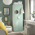 SMÅSTAD / PLATSA Wardrobe, white/light green, 60x57x181 cm