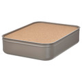 HARVMATTA Box with compartments, dark grey-beige, 24x18x6 cm