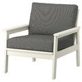 BONDHOLMEN Armchair, outdoor, white/beige/Frösön/Duvholmen dark grey