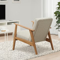 EKENÄSET Armchair, oak/Gunnared beige