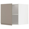 METOD Top cabinet for fridge/freezer, white/Upplöv matt dark beige, 60x60 cm