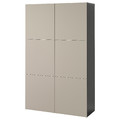 BESTÅ Storage combination with doors, black-brown/Lappviken light grey-beige, 120x42x193 cm