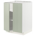METOD Base cabinet with shelves/2 doors, white/Stensund light green, 60x60 cm