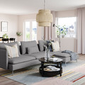 SÖDERHAMN 4-seat sofa with chaise longue, and open end Tonerud/grey