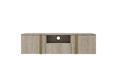 Wall-Mounted TV Cabinet Verica 150 cm, biscuit oak/gold handles