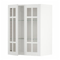 METOD Wall cabinet w shelves/2 glass drs, white/Stensund white, 60x80 cm