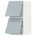 METOD Wall cab horizo 2 doors w push-open, white/Kallarp light grey-blue, 40x80 cm