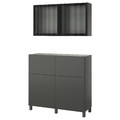 BESTÅ Storage combination w doors/drawers, dark grey Lappviken/Stubbarp/Fällsvik anthracite, 120x42x213 cm