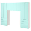 SMÅSTAD / PLATSA Storage combination, white/pale turquoise, 240x42x181 cm