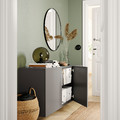 BESTÅ Wall-mounted cabinet combination, dark grey/Lappviken dark grey, 180x42x64 cm